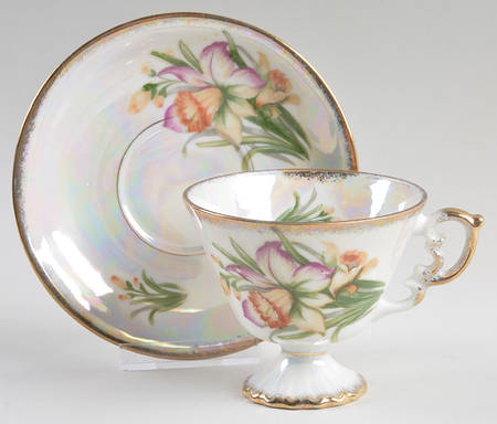 Flower of the Month Footed Cup & Saucer Set