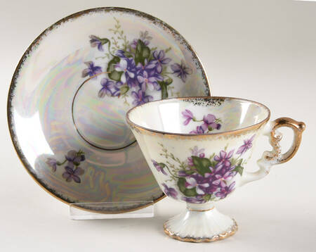 Flower of the Month Footed Cup & Saucer Set