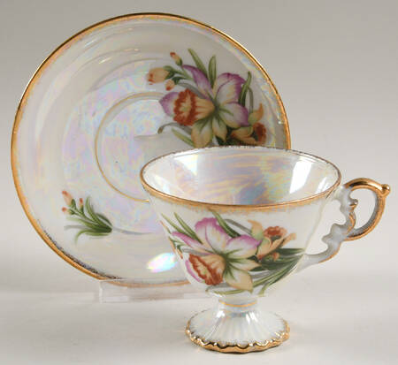 Flower of the Month Footed Cup & Saucer Set