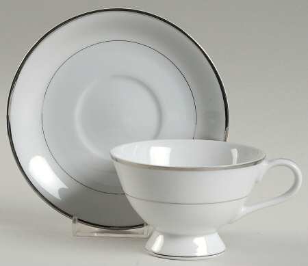 Wedding Day Platinum Footed Cup & Saucer Set