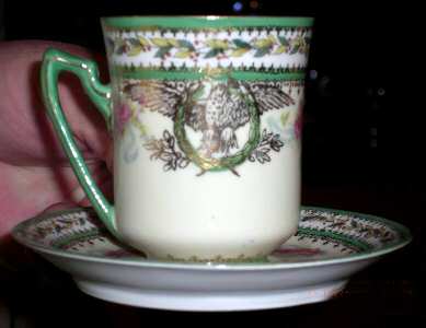 Napoleon 1st Et Josephine Flat Demitasse Cup & Saucer Set