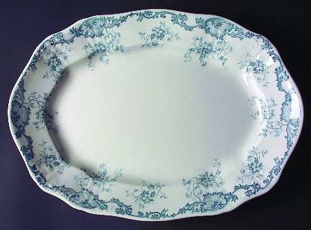 Moselle Blue 14" Oval Serving Platter