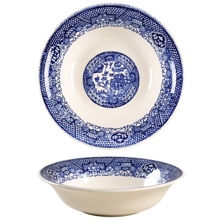 Willow (Blue, No Marks) Coupe Cereal Bowl by Unknown Manufacturer