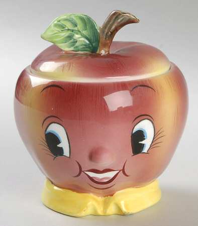 Apple Face Sugar Bowl & Lid