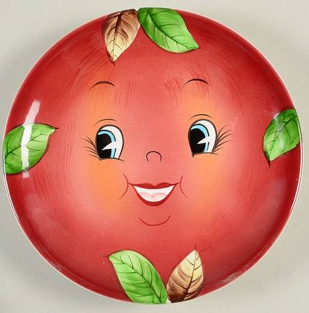 Apple Face Salad Plate