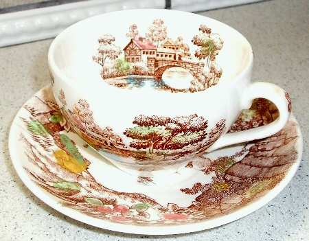 Castle Harbor Flat Cup & Saucer Set