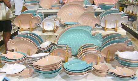Catch of the Day Aqua 15" Fish Shaped Platter