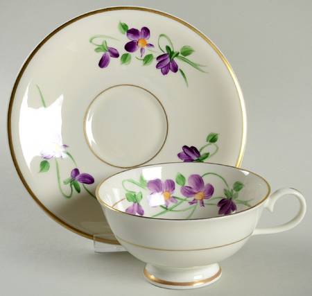 Violet Footed Cup & Saucer Set