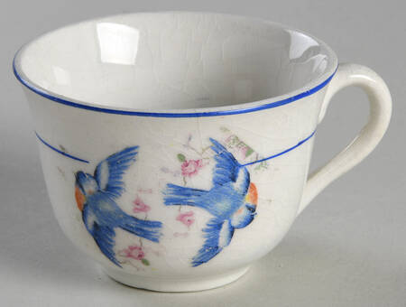 Bluebird (Blue Trim & Band, No Marks) Flat Demitasse Cup