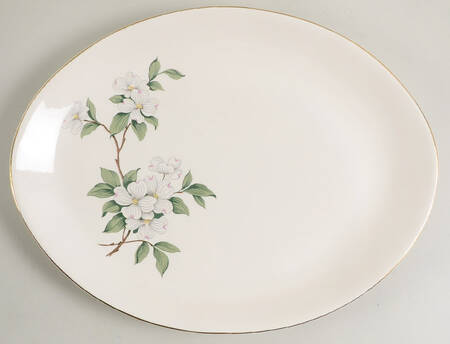 HAR79 GOLD TRIM 13" Oval Serving Platter by Harker