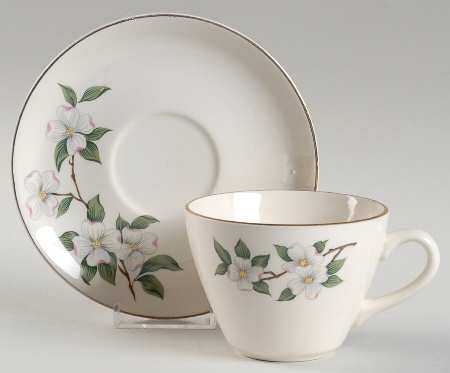 HAR79 GOLD TRIM Flat Cup & Saucer Set
