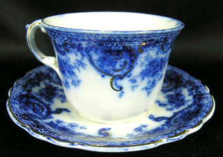Accacia Flow Blue Flat Cup & Saucer Set