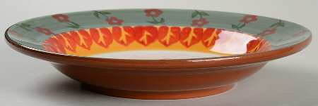 Folk Art Sage Rim Soup Bowl