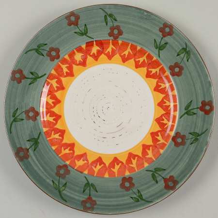 Folk Art Sage Salad Plate