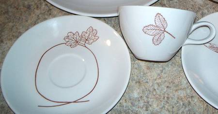 Autumn Leaf Flat Cup & Saucer Set