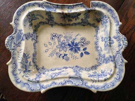 Marine Flowers 11" Rectangular Vegetable Bowl