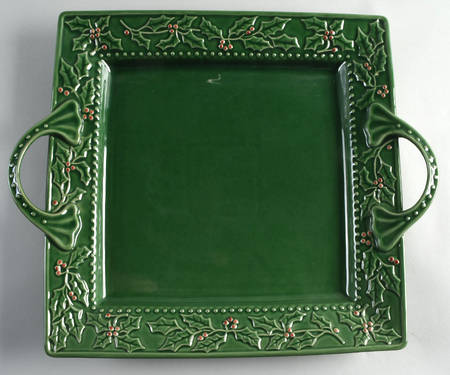 Christmas Berries 13" Square Handled Tray