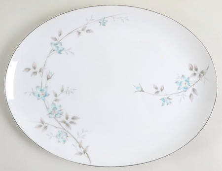 Blue Meadow 14" Oval Serving Platter