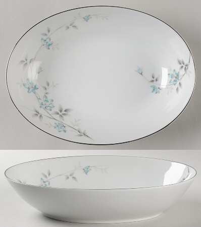 Blue Meadow 10" Oval Vegetable Bowl
