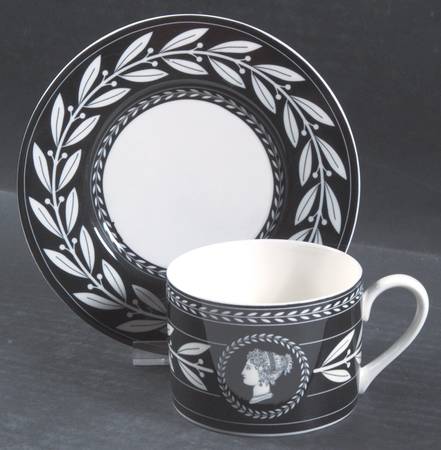 Olympia Black Flat Cup & Saucer Set