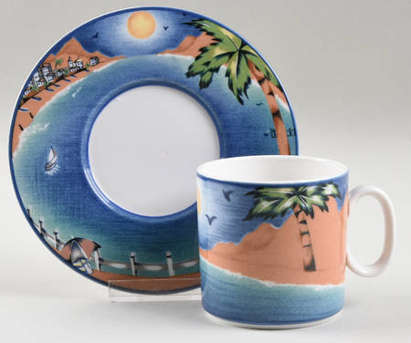 Riviera Flat Cup & Saucer Set