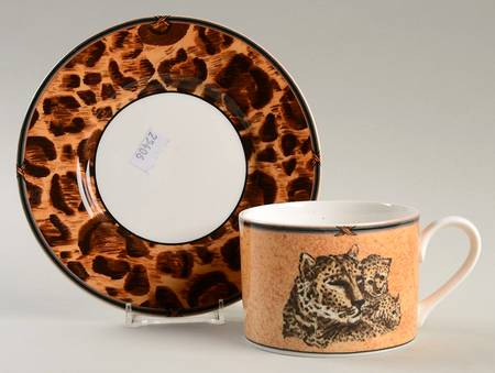 Wild Kingdom Flat Cup & Saucer Set
