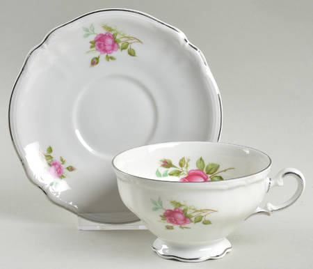 Provincial Rose (Germany) Footed Cup & Saucer Set