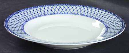 Balustrade Blue Large Rim Soup Bowl