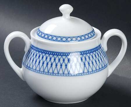 Balustrade Blue Sugar Bowl & Lid
