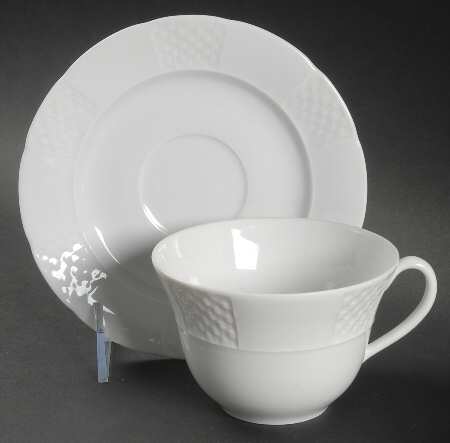 Basket Weave Flat Cup & Saucer Set by Vista Alegre