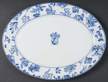 Blue Chintz 14" Oval Serving Platter