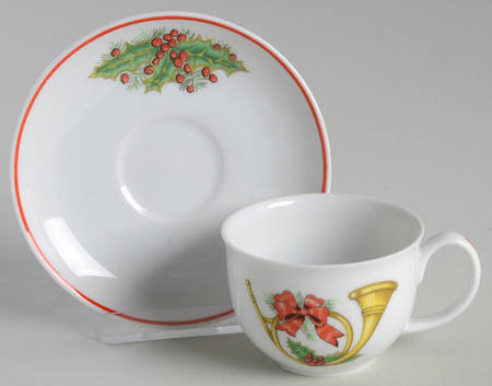 Christmas Magic Flat Demitasse Cup & Saucer Set