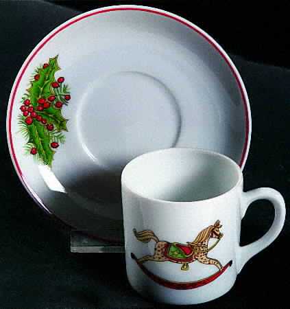 Christmas Magic Flat Demitasse Cup & Saucer Set