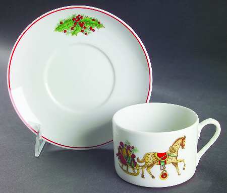 Christmas Magic Flat Cup & Saucer Set
