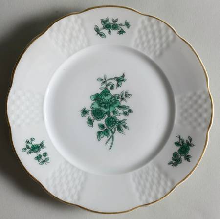Green Rose Bread & Butter Plate