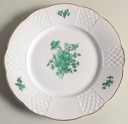 Green Rose Luncheon Plate