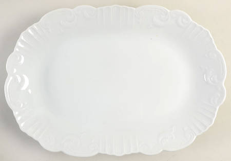 Manueline White 14" Oval Serving Platter