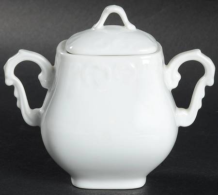 Manueline White Mini Sugar Bowl & Lid
