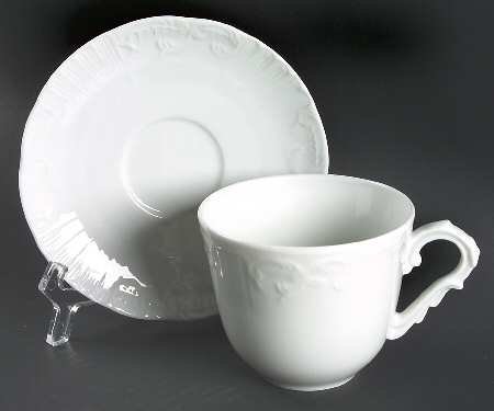 Manueline White Flat Cup & Saucer Set