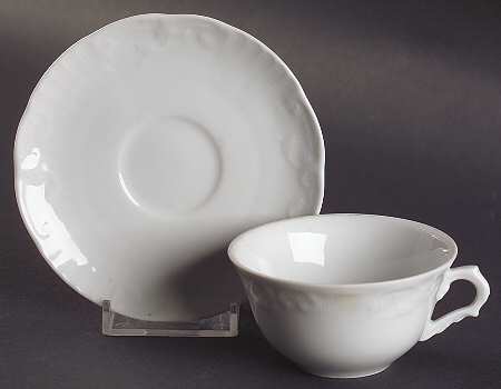 Manueline White Flat Demitasse Cup & Saucer Set