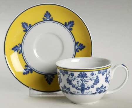 Pavilion (Castelo Branco) Flat Demitasse Cup & Saucer Set