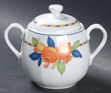Pomegranate Sugar Bowl & Lid