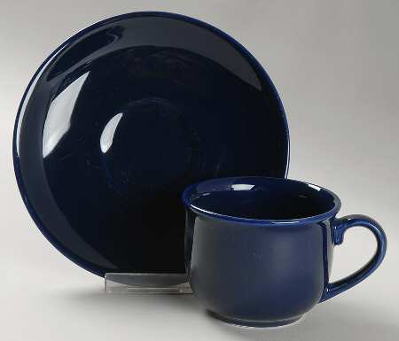 Prisma Royal Blue (Oxford Blue) Flat Cup & Saucer Set