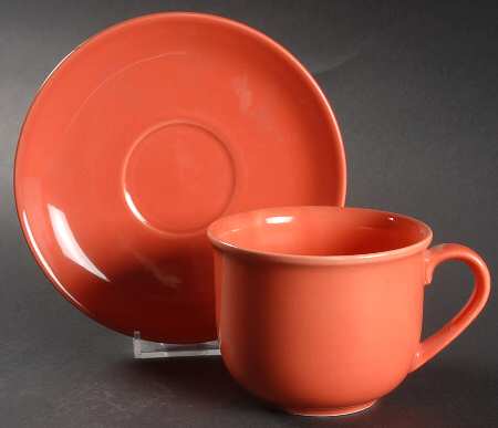 Prisma Coral Flat Cup & Saucer Set