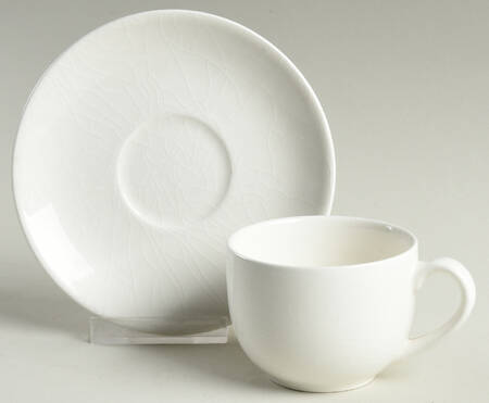 Prisma White Flat Demitasse Cup & Saucer Set
