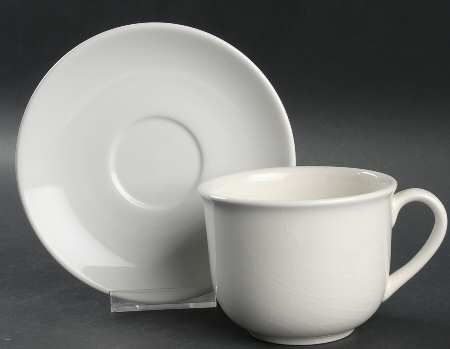 Prisma White Flat Cup & Saucer Set by Vista Alegre