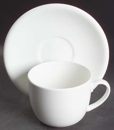 Prisma White Breakfast Cup & Saucer Set