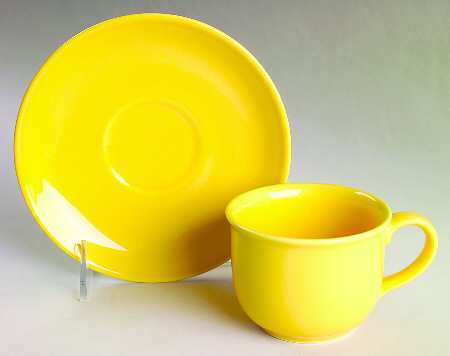 Prisma Yellow (Canary) Flat Cup & Saucer Set