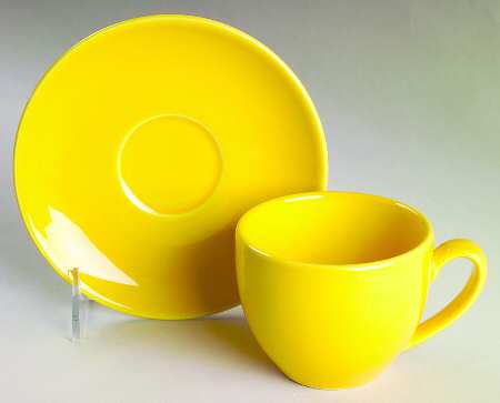 Prisma Yellow (Canary) Flat Cup & Saucer Set