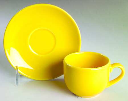 Prisma Yellow (Canary) Flat Demitasse Cup & Saucer Set